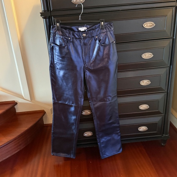 GOOD ICON METALLIC FAUX LEATHER PANTS | BLUE RINSE METALLIC - Picture 2 of 4